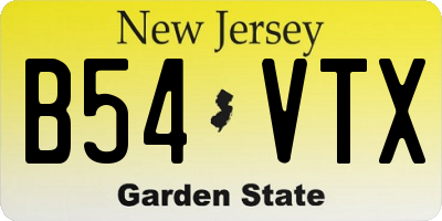 NJ license plate B54VTX