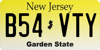 NJ license plate B54VTY
