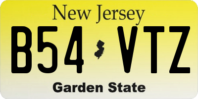 NJ license plate B54VTZ