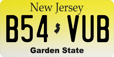 NJ license plate B54VUB