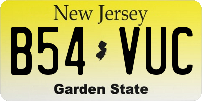 NJ license plate B54VUC