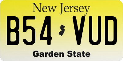 NJ license plate B54VUD