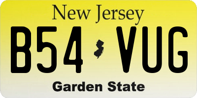 NJ license plate B54VUG