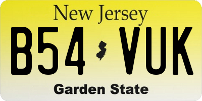 NJ license plate B54VUK