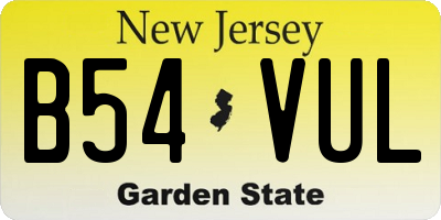 NJ license plate B54VUL