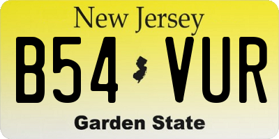 NJ license plate B54VUR