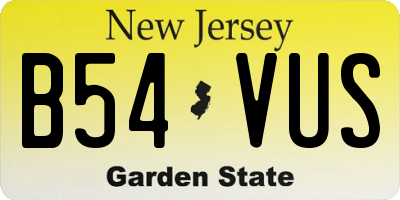 NJ license plate B54VUS