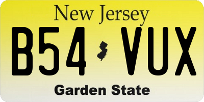 NJ license plate B54VUX