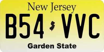 NJ license plate B54VVC