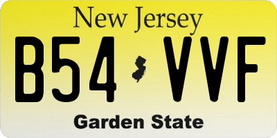 NJ license plate B54VVF