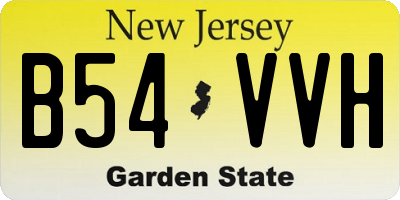 NJ license plate B54VVH