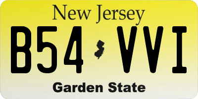 NJ license plate B54VVI