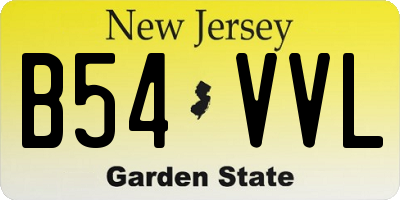 NJ license plate B54VVL