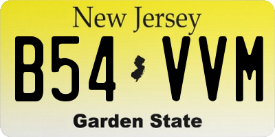 NJ license plate B54VVM