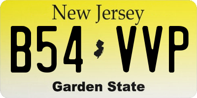 NJ license plate B54VVP