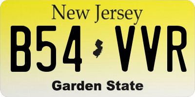 NJ license plate B54VVR