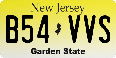NJ license plate B54VVS