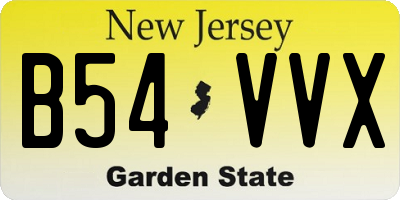 NJ license plate B54VVX