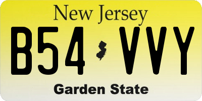 NJ license plate B54VVY