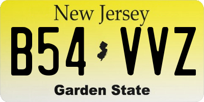 NJ license plate B54VVZ
