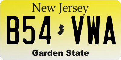 NJ license plate B54VWA