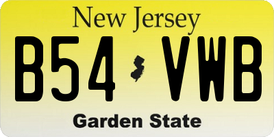 NJ license plate B54VWB