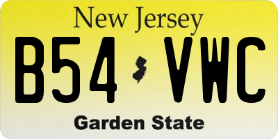 NJ license plate B54VWC