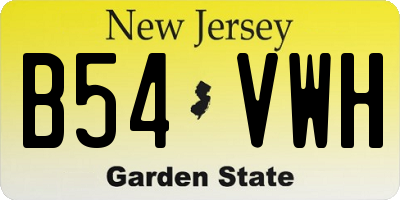 NJ license plate B54VWH