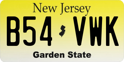 NJ license plate B54VWK