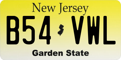 NJ license plate B54VWL