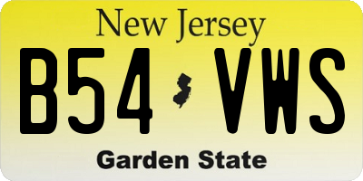 NJ license plate B54VWS