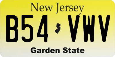 NJ license plate B54VWV