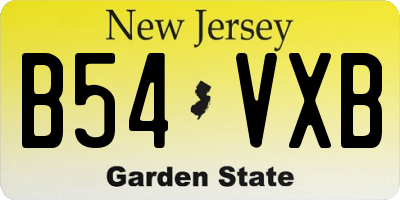 NJ license plate B54VXB
