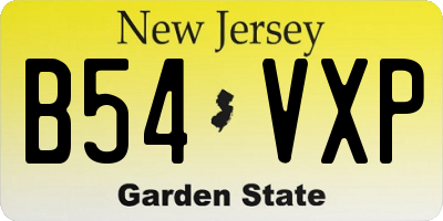 NJ license plate B54VXP
