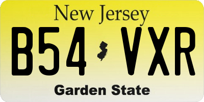 NJ license plate B54VXR