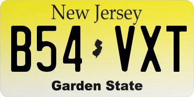 NJ license plate B54VXT