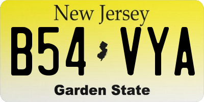 NJ license plate B54VYA