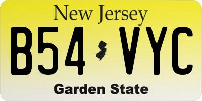NJ license plate B54VYC