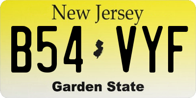 NJ license plate B54VYF