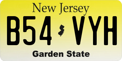 NJ license plate B54VYH