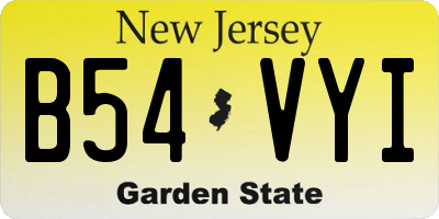 NJ license plate B54VYI