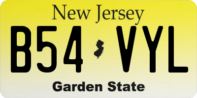 NJ license plate B54VYL