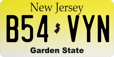 NJ license plate B54VYN