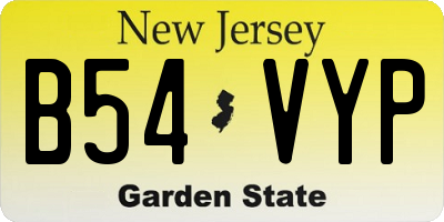NJ license plate B54VYP