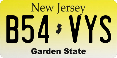 NJ license plate B54VYS