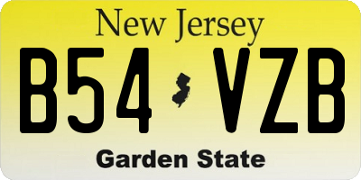 NJ license plate B54VZB