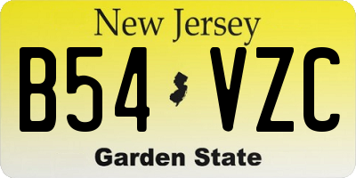 NJ license plate B54VZC