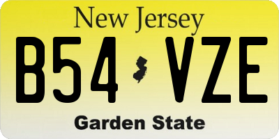 NJ license plate B54VZE