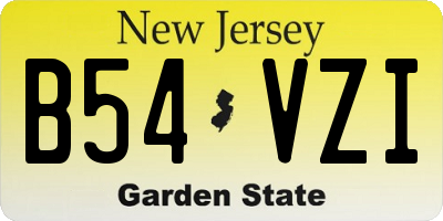 NJ license plate B54VZI