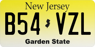 NJ license plate B54VZL
